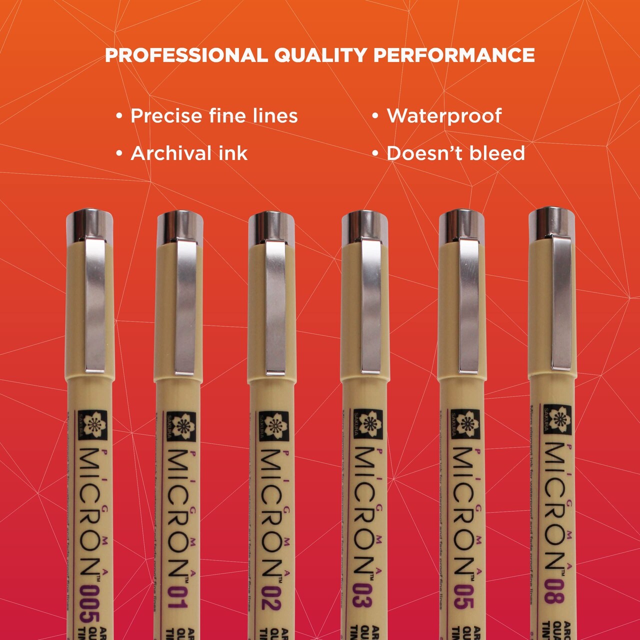 6 Pieces Pigma Micron Fineliner Pens - Archival Black Ink Pens - Pens for Writing, Drawing, or Journaling - Assorted Point Sizes